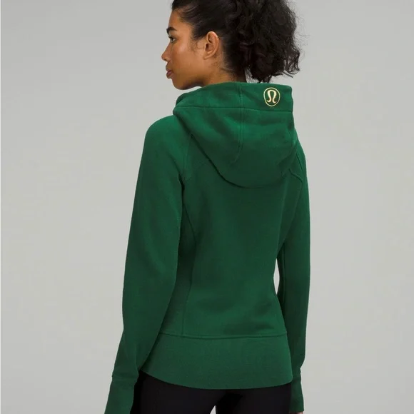 Lululemon scuba full zip hoodie Everglade green gold size